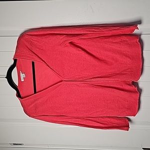 Pendleton L salmon pink one button knit cardigan, long sleeve